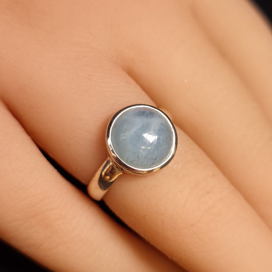 AQUAMARINE RING set in STERLING SILVER 3SSAQR3