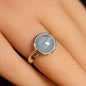 AQUAMARINE RING set in STERLING SILVER 3SSAQR3