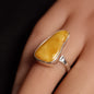 BUTTERSCOTCH AMBER RING set in STERLING SILVER 3SSBAR1