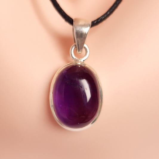 AMETHYST PENDANT set in STERLING SILVER 3SSAMP4