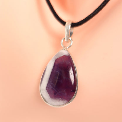 AMETHYST PENDANT set in STERLING SILVER 3SSAMP5