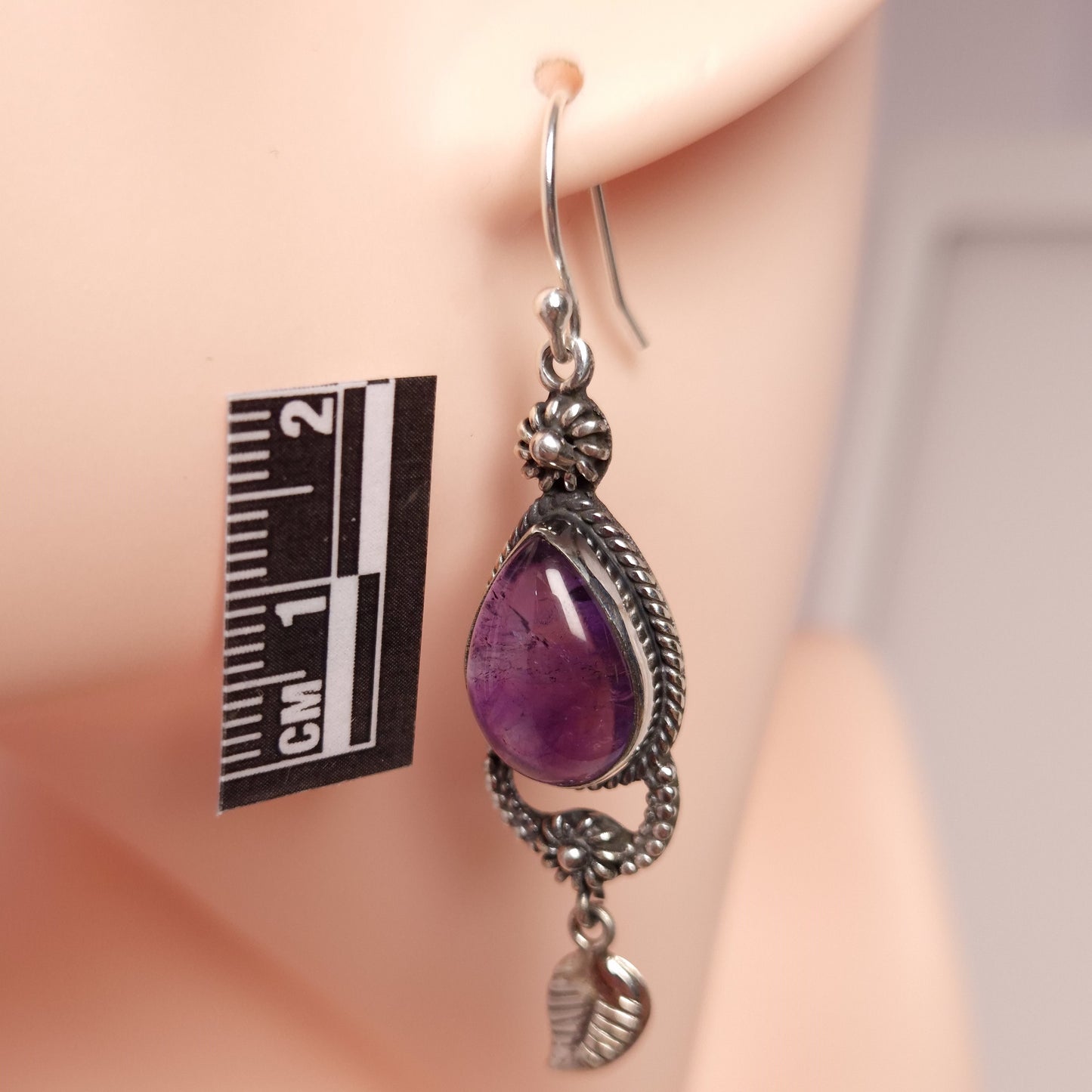 AMETHYST EARRINGS set in STERLING SILVER 3SSAME1