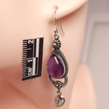 AMETHYST EARRINGS set in STERLING SILVER 3SSAME1