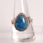 BLUE APATITE TEARDROP RING set in STERLING SILVER 3SSBAR