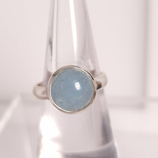AQUAMARINE RING set in STERLING SILVER 3SSAQR3
