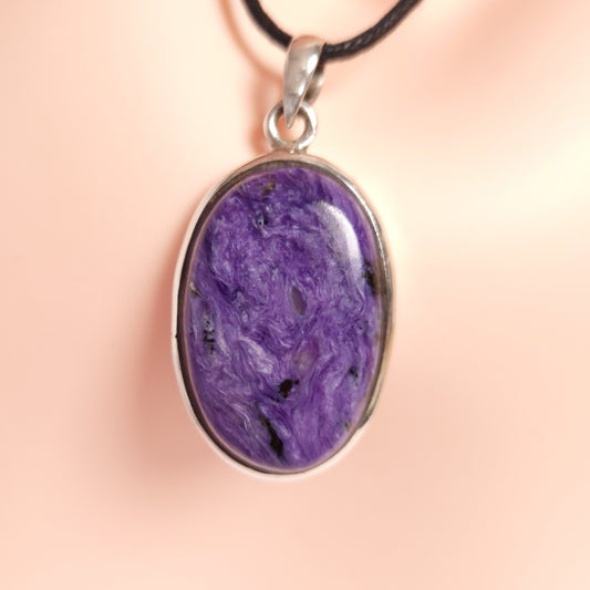 CHAROITE PENDANT set in STERLING SILVER 3SSCHP