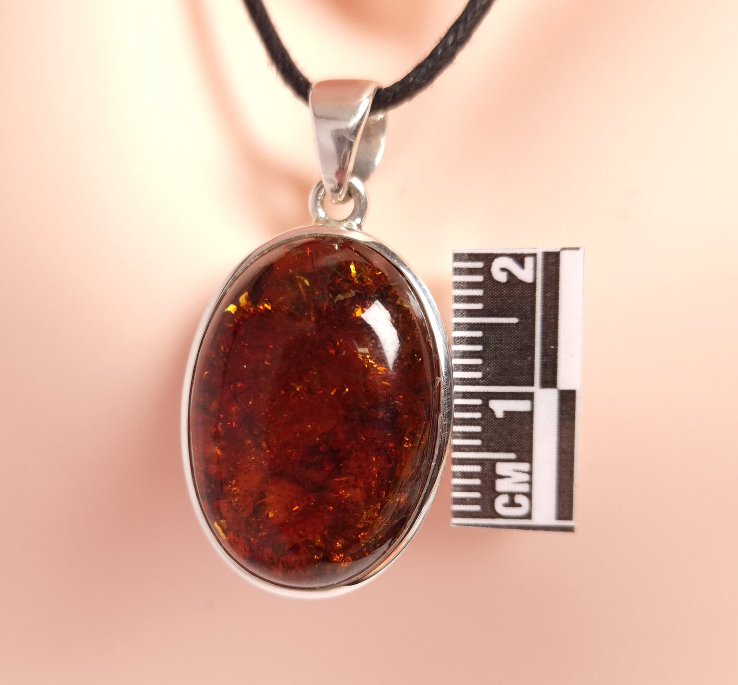 AMBER PENDANT set in STERLING SILVER 3SSAPD1