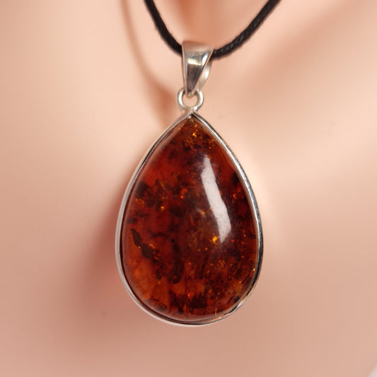 AMBER PENDANT set in STERLING SILVER 3SSAPD2