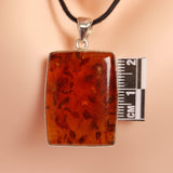 SQUARE AMBER PENDANT set in STERLING SILVER 3SSSAP1
