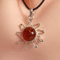 AMBER SUN PENDANT set in STERLING SILVER 3SSASUN