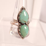 TURQUOISE DOUBLE CABBED RING set in STERLING SILVER 3SSTDC1