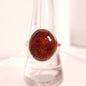 AMBER RING set in STERLING SILVER 3SSAR1