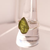 RAW PERIDOT RING set in STERLING SILVER 3SSRPR1