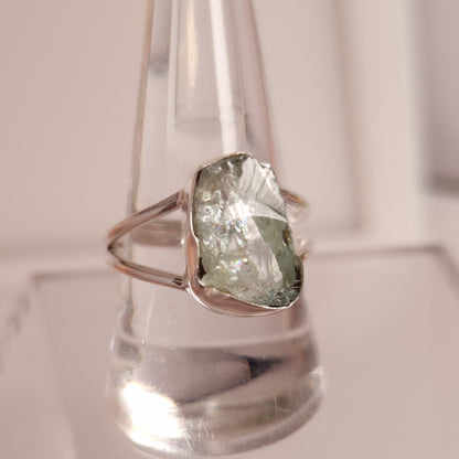 RAW AQUAMARINE RING set in STERLING SILVER 3SSRAQ1