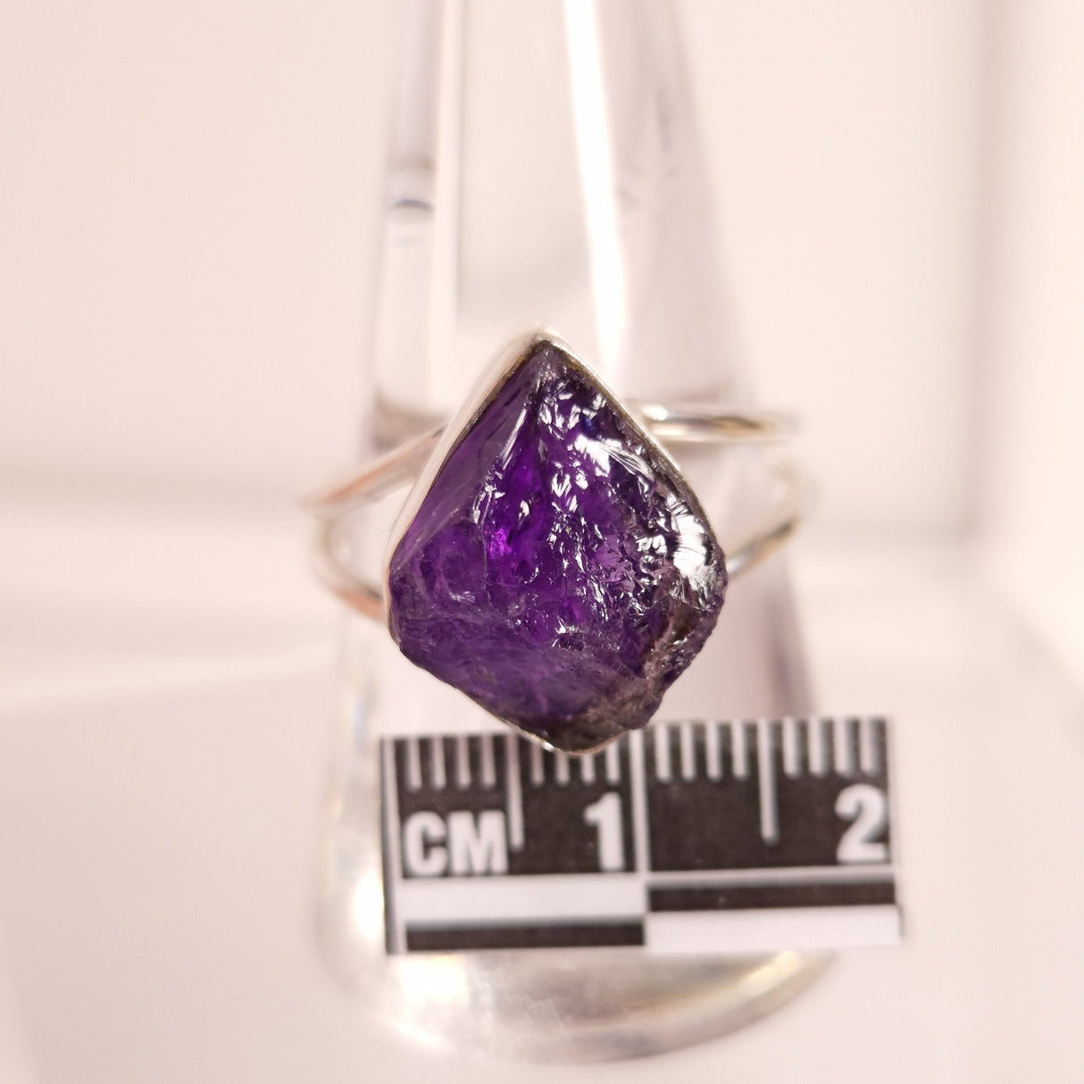 RAW AMETHYST RING set in STERLING SILVER 3SSRAR1