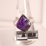 RAW AMETHYST RING set in STERLING SILVER 3SSRAR1