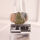 POLISHED MOLDAVITE RING set in STERLING SILVER 3SSPMR2