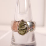 POLISHED MOLDAVITE RING set in STERLING SILVER 3SSPMR3
