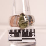 POLISHED MOLDAVITE RING set in STERLING SILVER 3SSPMR3
