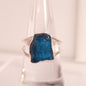 RAW BLUE APATITE RING set in STERLING SILVER 3SSRBA2