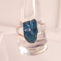 RAW BLUE APATITE RING set in STERLING SILVER 3SSRBA3
