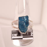RAW BLUE APATITE RING set in STERLING SILVER 3SSRBA3