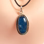 BLUE APATITE OVAL PENDANT set in STERLING SILVER 3SSBAO1
