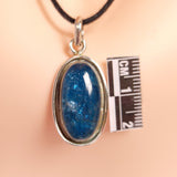 BLUE APATITE OVAL PENDANT set in STERLING SILVER 3SSBAO1