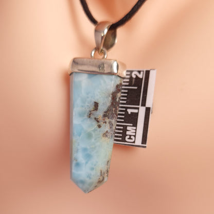 LARIMAR POINT PENDANT set in STERLING SILVER 3SSLPP