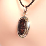 TOURMALATED QUARTZ OVAL PENDANT set in STERLING SILVER 3SSTOP2