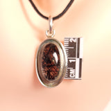 TOURMALATED QUARTZ OVAL PENDANT set in STERLING SILVER 3SSTOP2