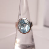 BLUE TOPAZ RING set in STERLING SILVER 3SSBTRI