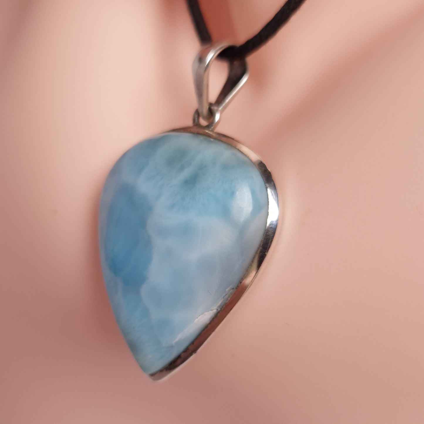 LARIMAR PENDANT set in STERLING SILVER 3SSLPD