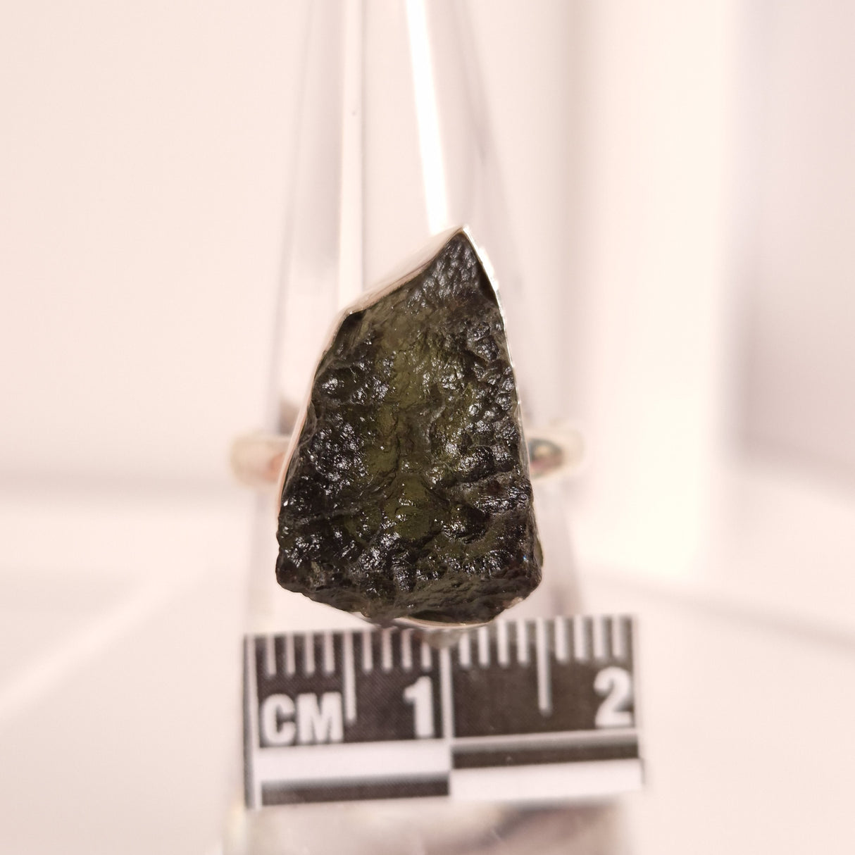 MOLDAVITE RING set in STERLING SILVER 3SSMDVR2