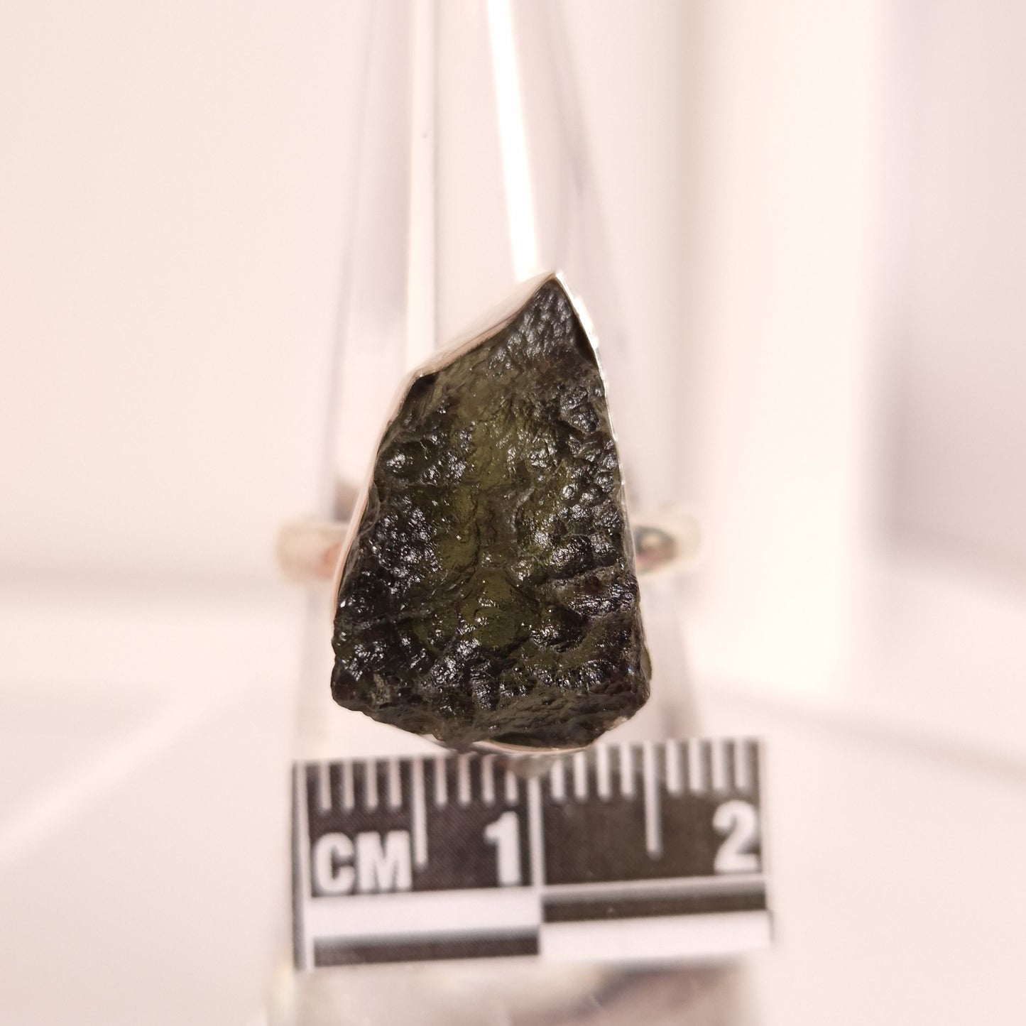 MOLDAVITE RING set in STERLING SILVER 3SSMDVR2