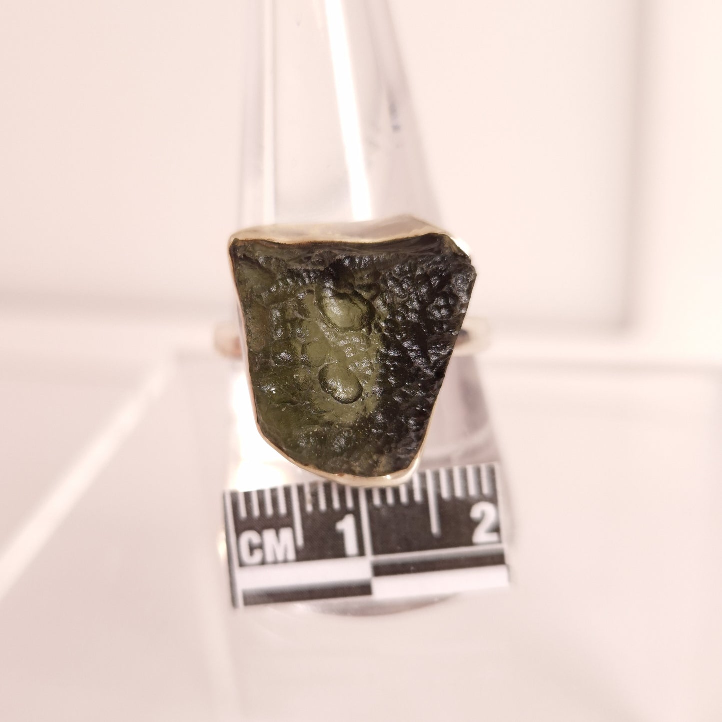 MOLDAVITE RING set in STERLING SILVER 3SSMDVR6