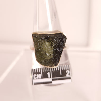 MOLDAVITE RING set in STERLING SILVER 3SSMDVR6