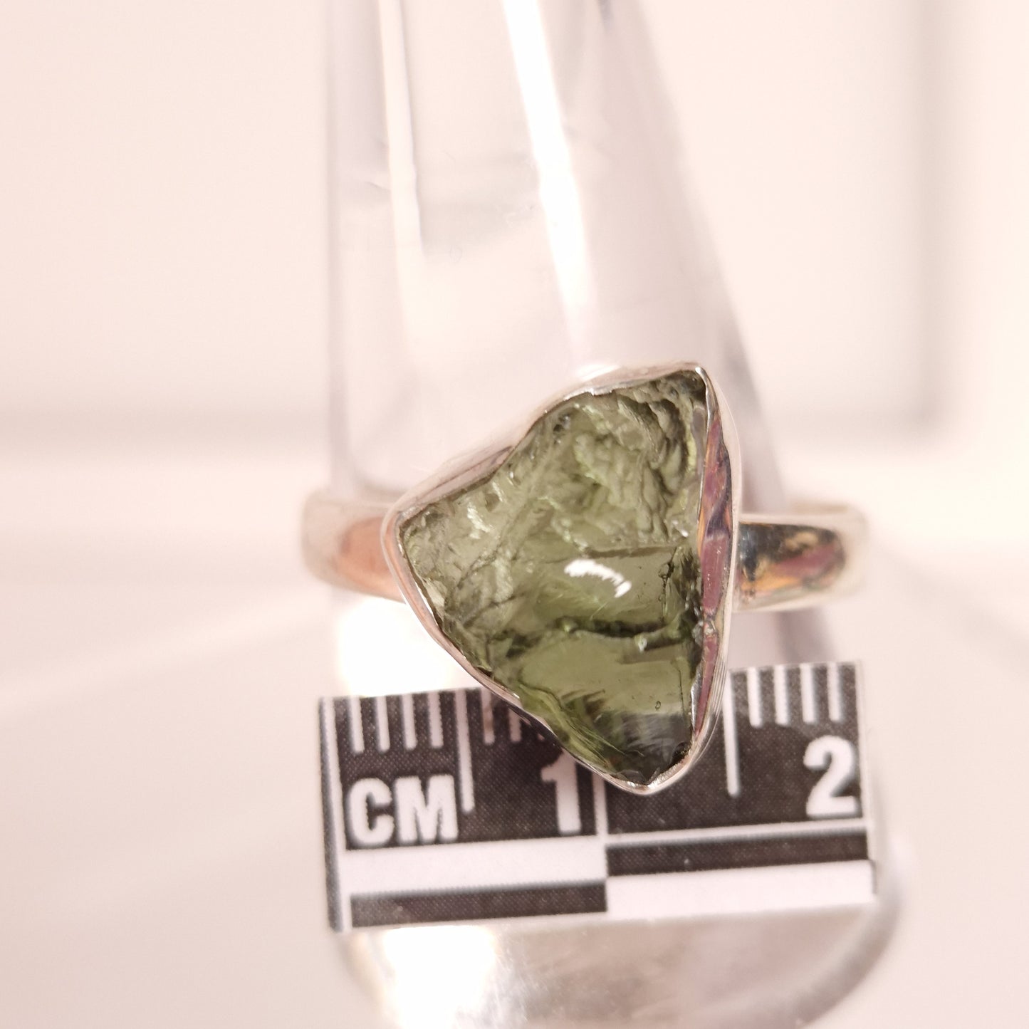 MOLDAVITE RING set in STERLING SILVER 3SSMDVR7
