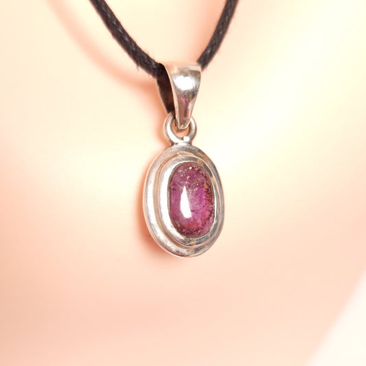 PINK TOURMALINE PENDANT set in STERLING SILVER 3SSPTP1