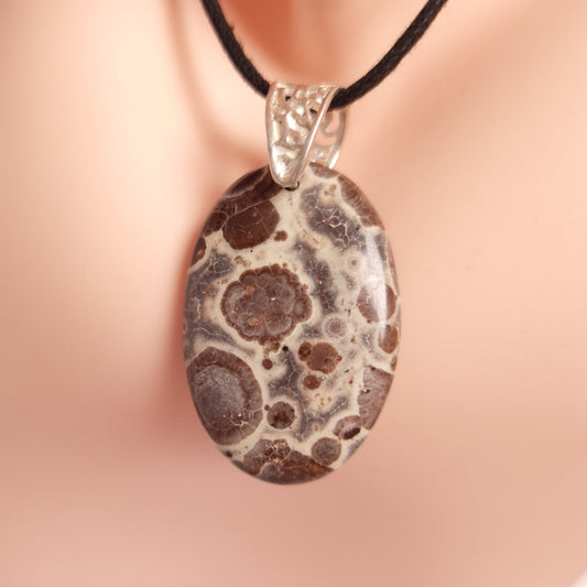 POPPY JASPER PENDANT set in STERLING SILVER 3SSPJP2