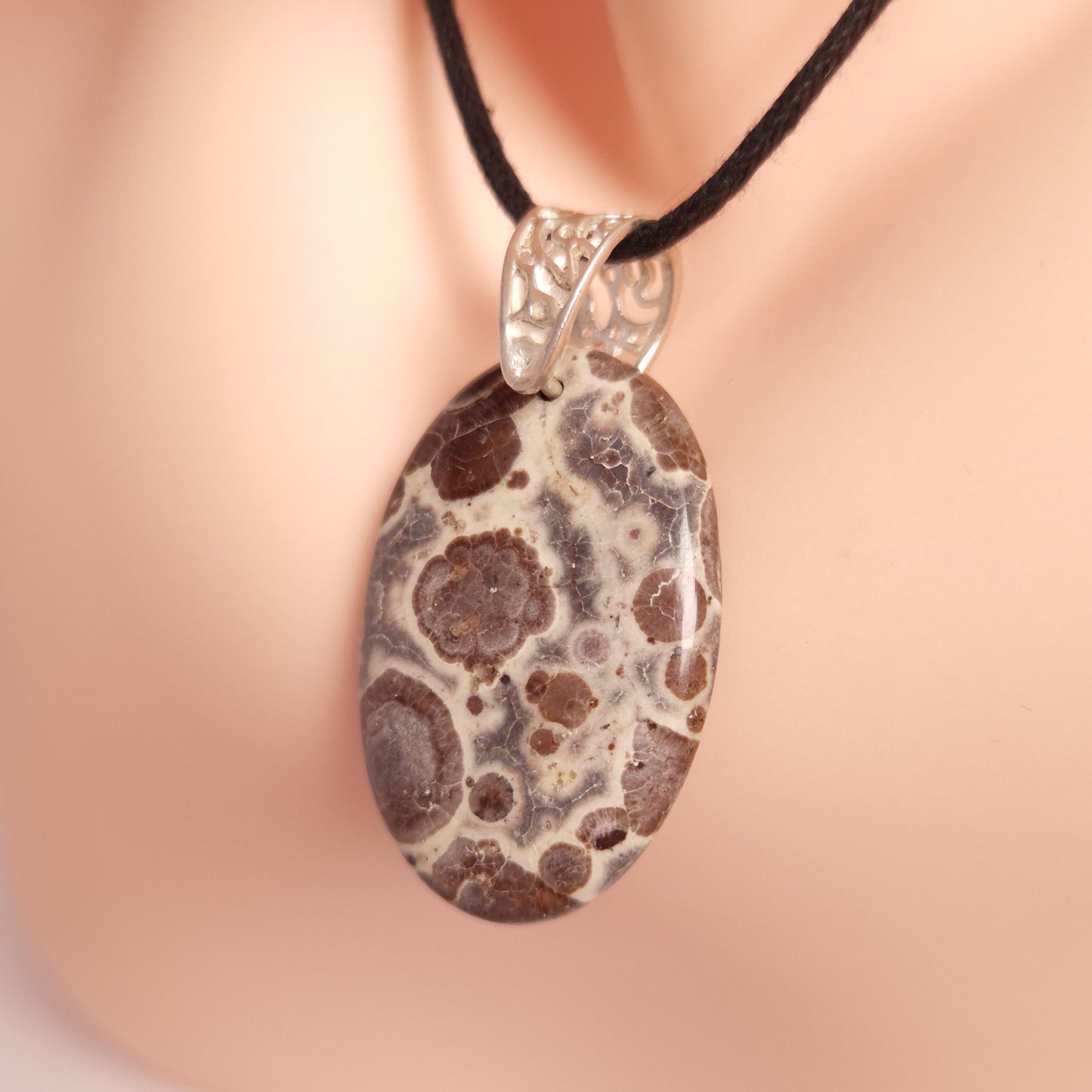 POPPY JASPER PENDANT set in STERLING SILVER 3SSPJP2