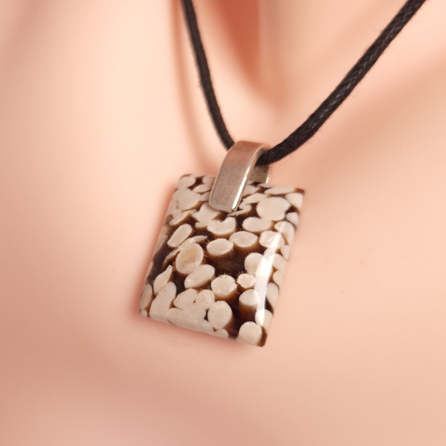 PEANUT WOOD PENDANT set in STERLING SILVER 3SSPWP2