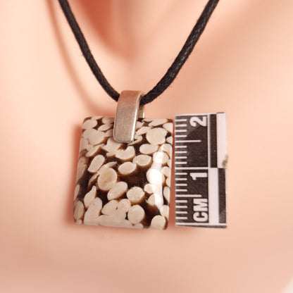 PEANUT WOOD PENDANT set in STERLING SILVER 3SSPWP2