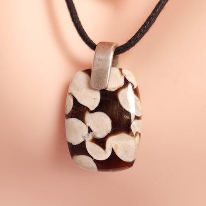 PEANUT WOOD PENDANT set in STERLING SILVER 3SSPWP1