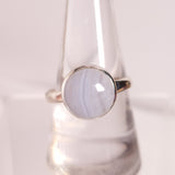 BLUE LACE AGATE RING set in STERLING SILVER 3SSBLR1