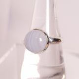 BLUE LACE AGATE RING set in STERLING SILVER 3SSBLR1