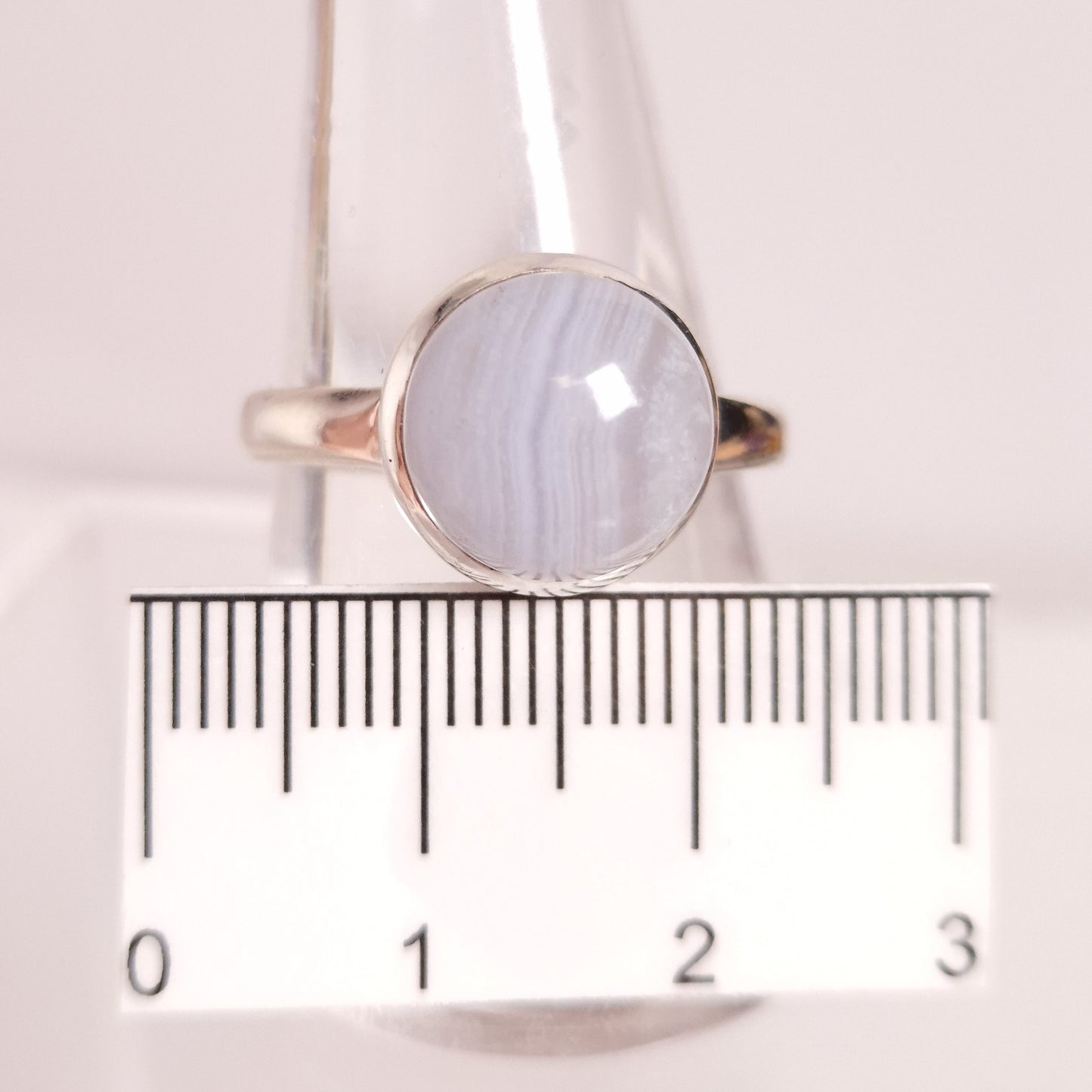 BLUE LACE AGATE RING set in STERLING SILVER 3SSBLR1