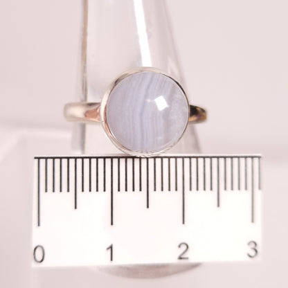BLUE LACE AGATE RING set in STERLING SILVER 3SSBLR1