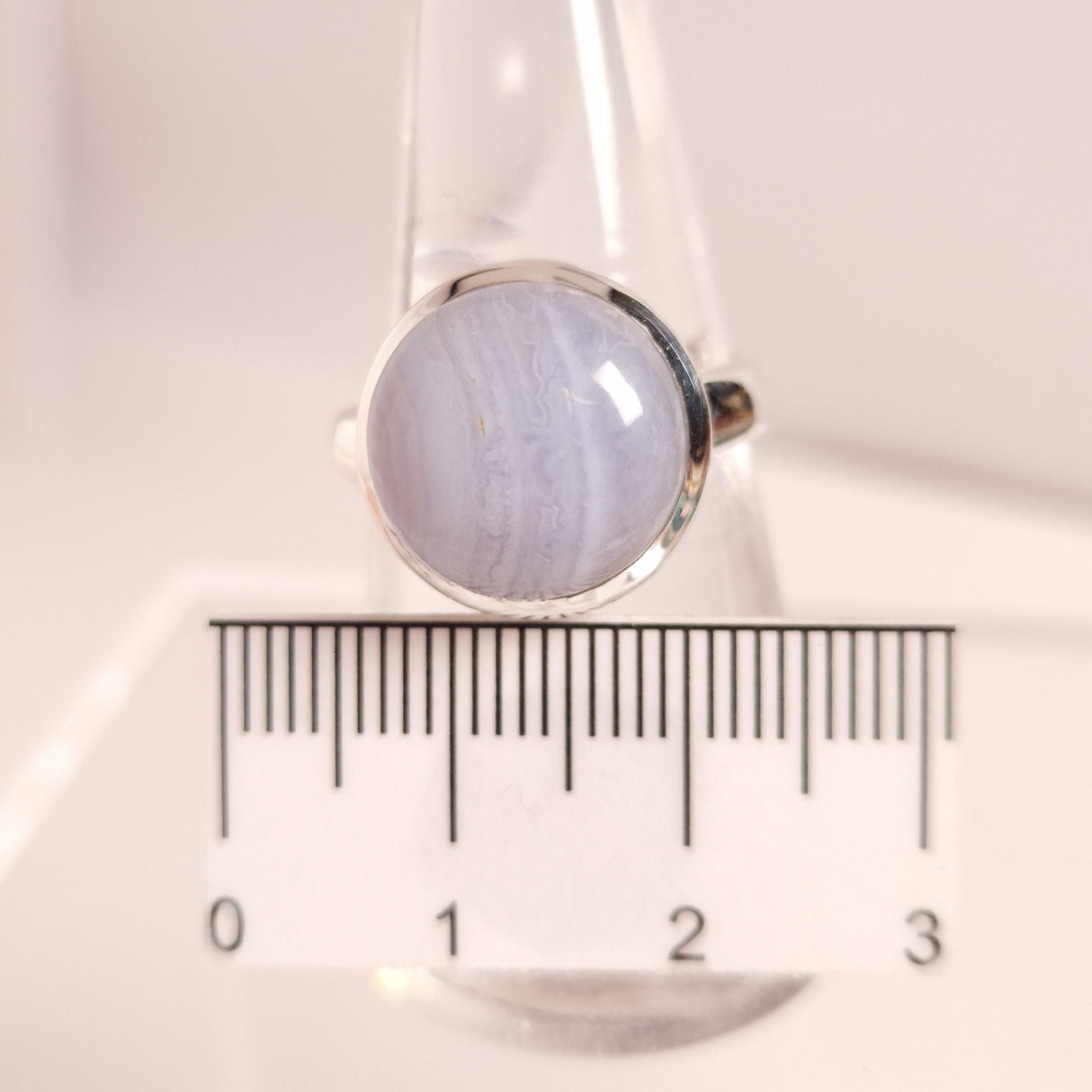 BLUE LACE AGATE RING set in STERLING SILVER 3SSBLR2