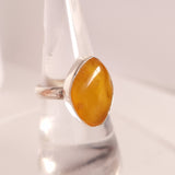 BUTTERSCOTCH AMBER RING set in STERLING SILVER 3SSBAR4